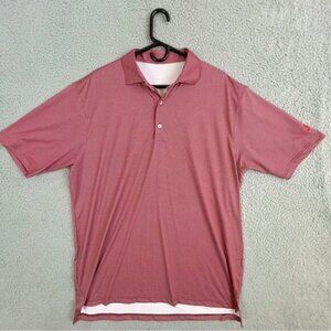 TURTLESON MENS POLO SHIRT RED MICRODOTS SIZE L